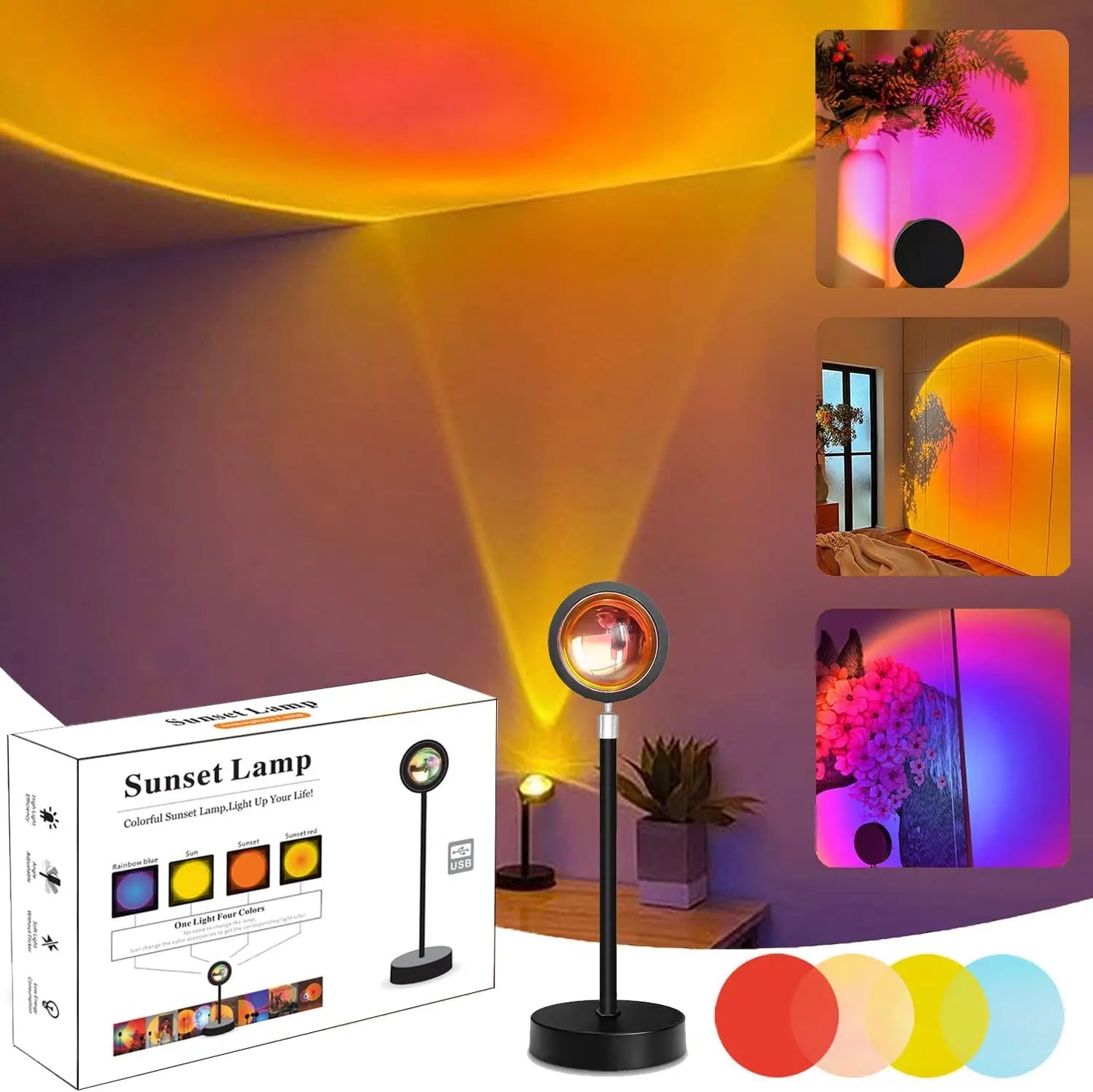 Bluetooth Night Light RGB Sunset Projector Lamp