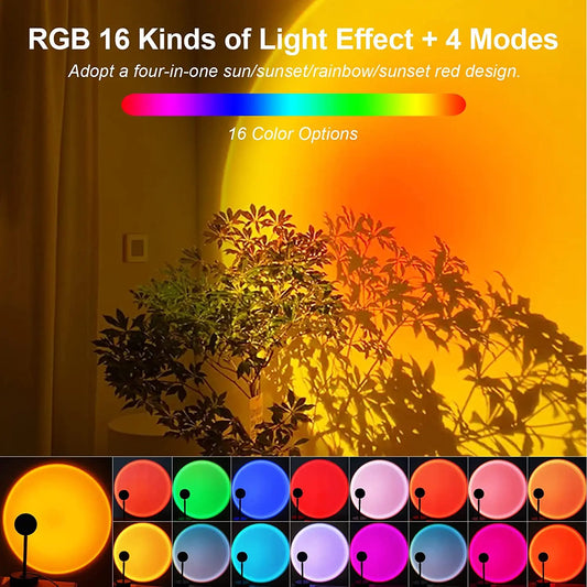 Bluetooth Night Light RGB Sunset Projector Lamp