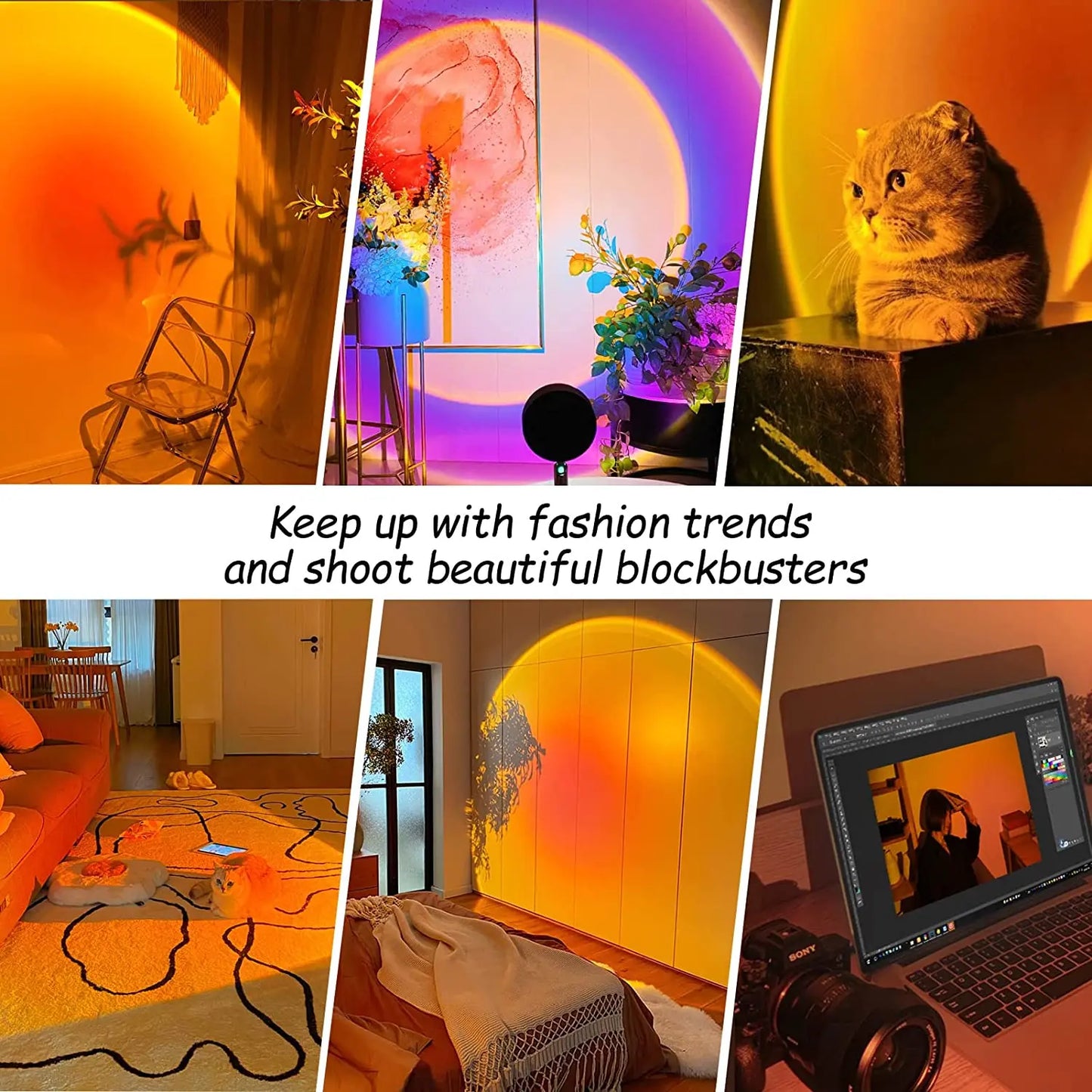 Bluetooth Night Light RGB Sunset Projector Lamp