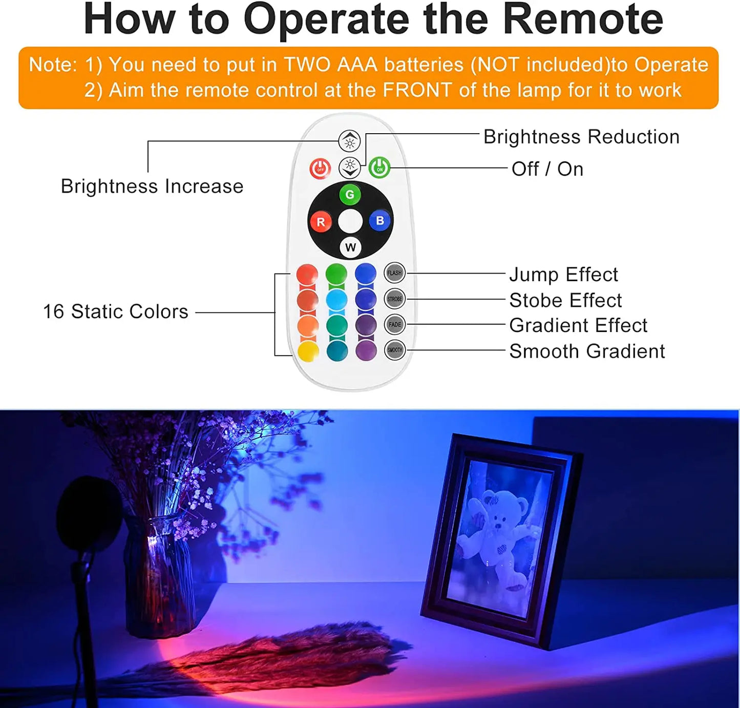 Bluetooth Night Light RGB Sunset Projector Lamp