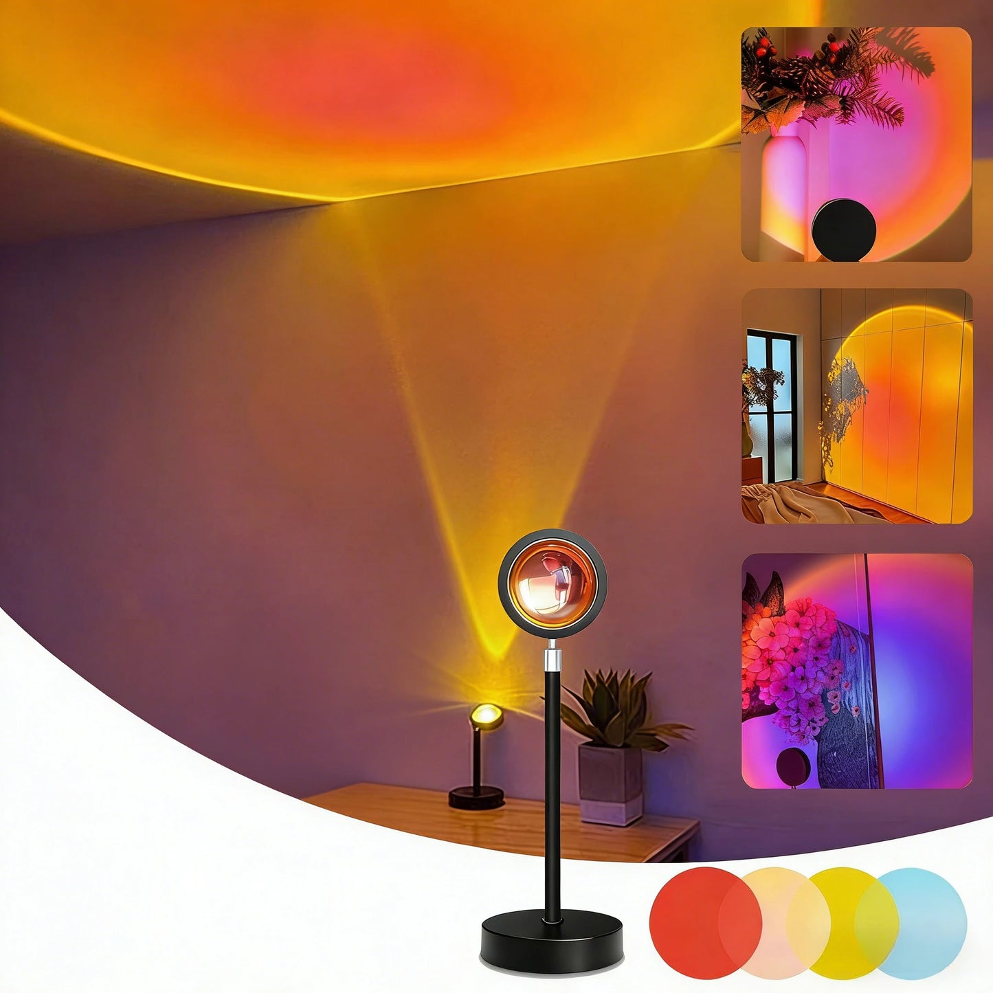 Bluetooth Night Light RGB Sunset Projector Lamp