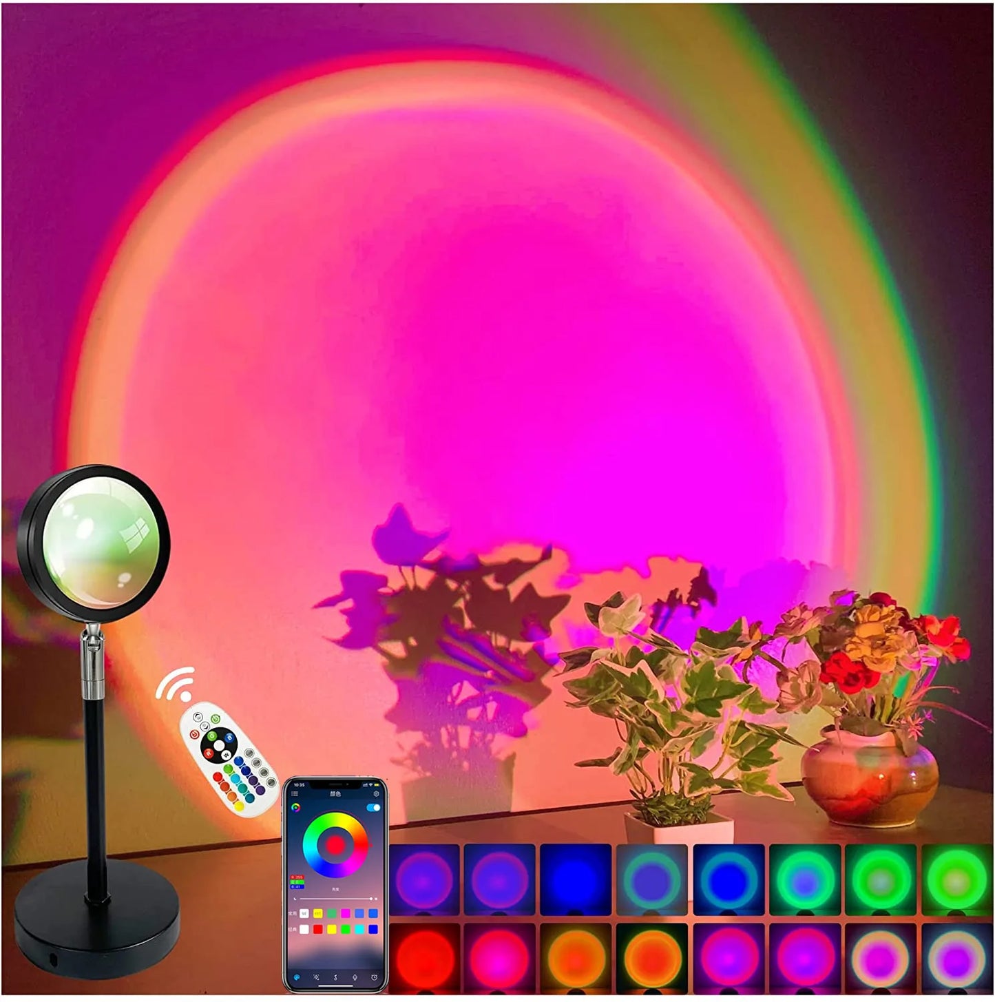 Bluetooth Night Light RGB Sunset Projector Lamp